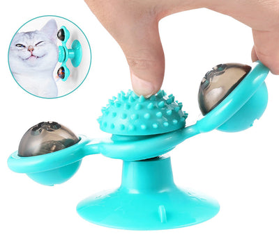 Interactive Windmill Cat Toys with Catnip
