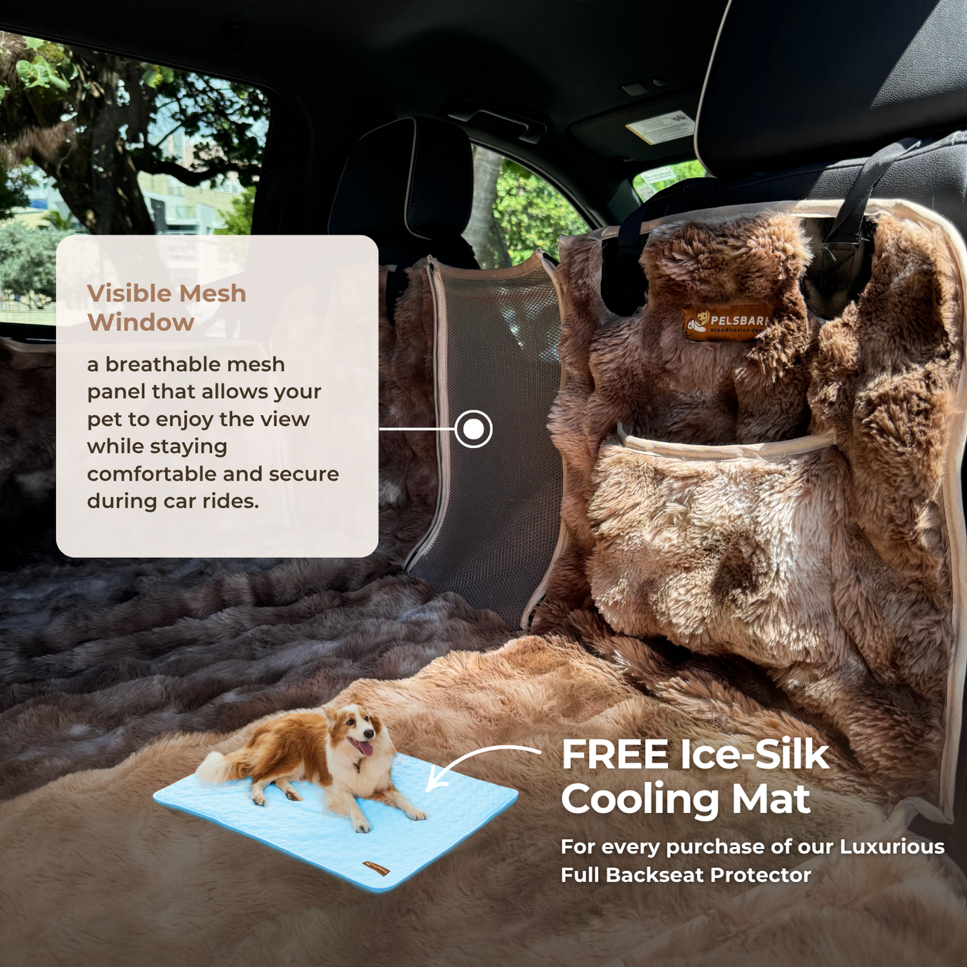 Luxurious Full Backseat Protector + Free Blue Cooling Mat