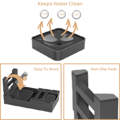 Elevated Slow Feeder with No Spill Dog Water Bowl