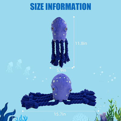 Octopus Tough Chewer Plush Dog Toys for Puppy, Fun for tug-o-war!