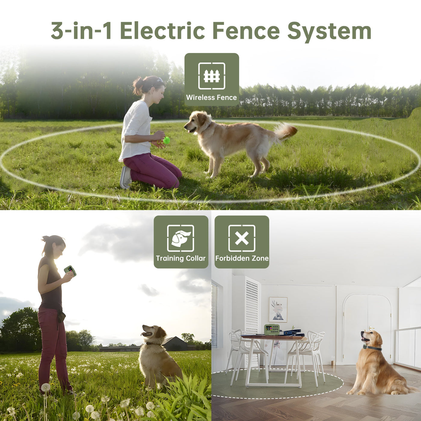 PetHey 3-in-1 Waterproof Wireless Dog Fence-F910Plus