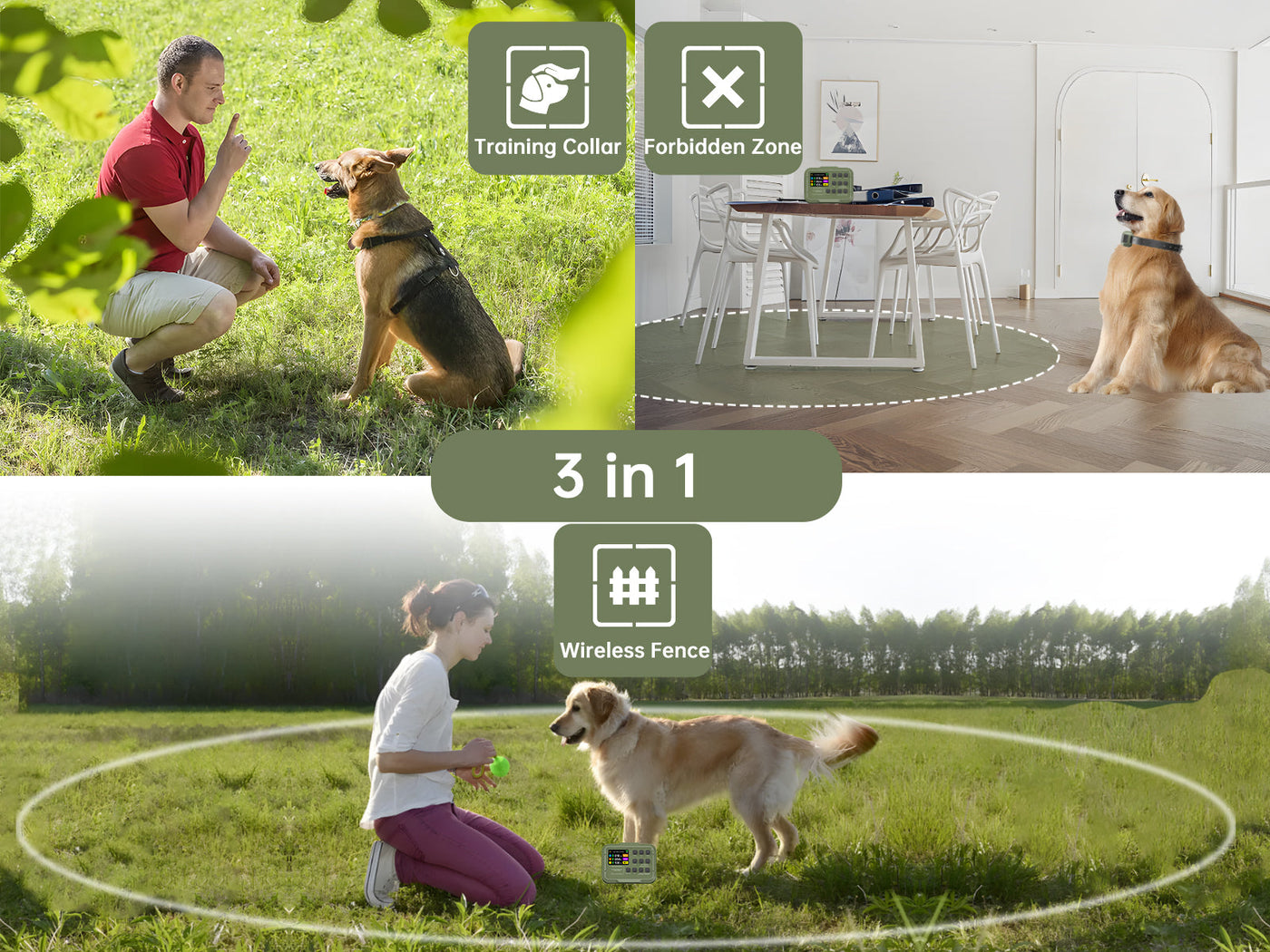 PetHey 3-in-1 Waterproof Wireless Dog Fence-F910Plus