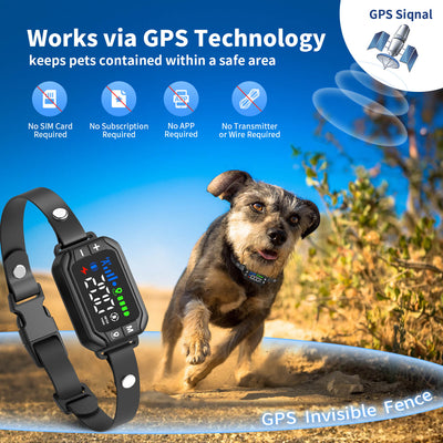 Masbrill 2 in 1 GPS Wireless Dog Fence & Remote Training Collar-G725