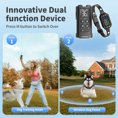 Masbrill 2 in 1 GPS Wireless Dog Fence & Remote Training Collar-G725