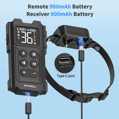 Masbrill 2 in 1 GPS Wireless Dog Fence & Remote Training Collar-G725