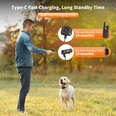 Masbrill Dog Shock Collar 2600FT with LED Light for Night Walks -TZ943