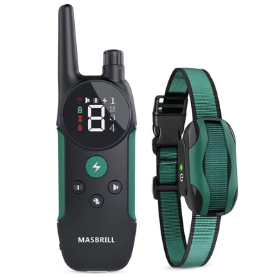 MASBRILL Dog Shock Collar with Remote Rechargeable Electric Dog Training Collar -912