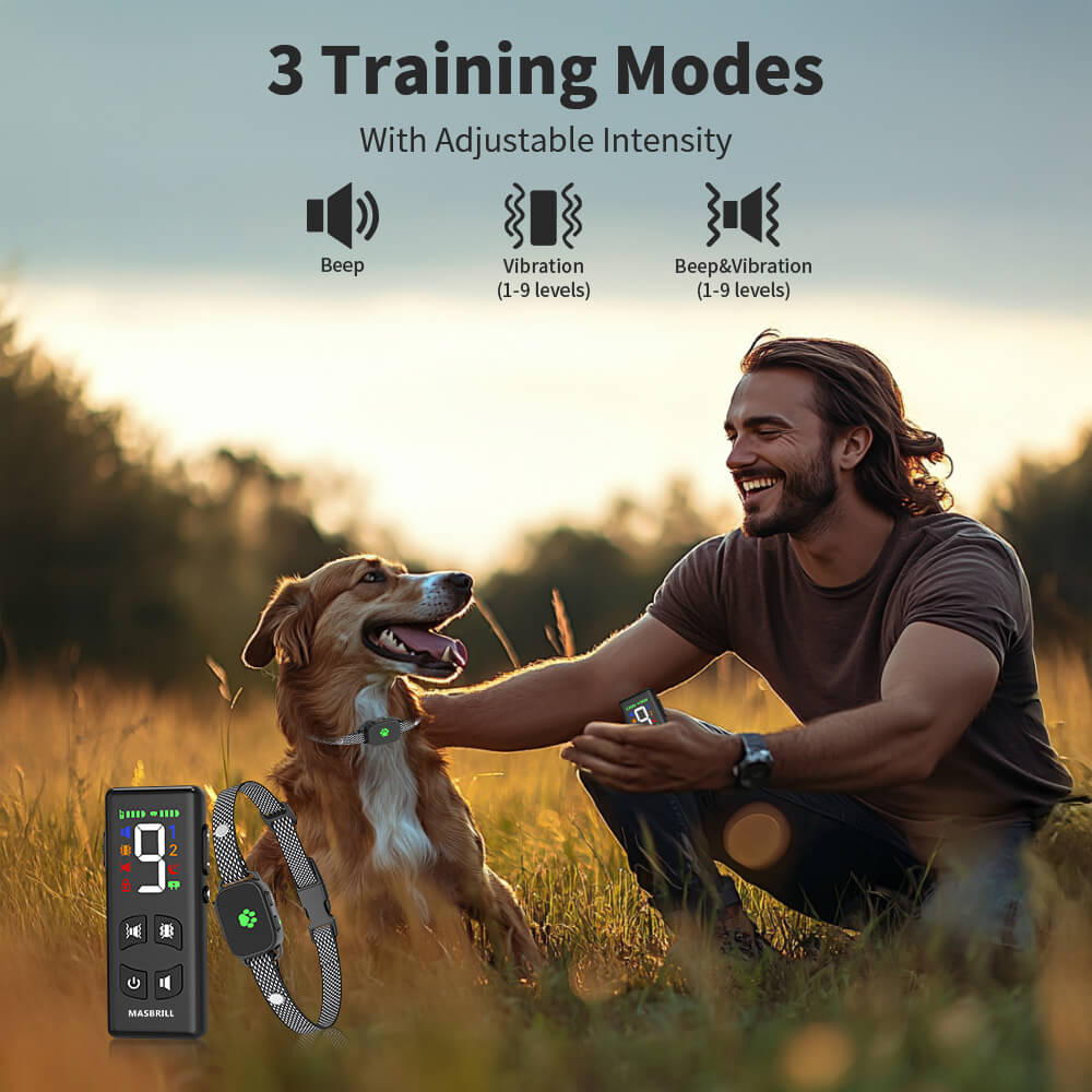 MASBRILL No Shock Small Dogs Training Collar With Remote – 2500FT RANGE - 927