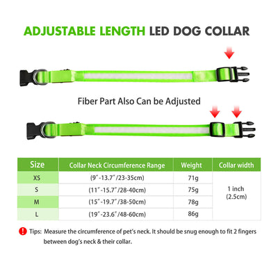 MASBRILL Rechargeable Waterproof Light-Up Dog Collar