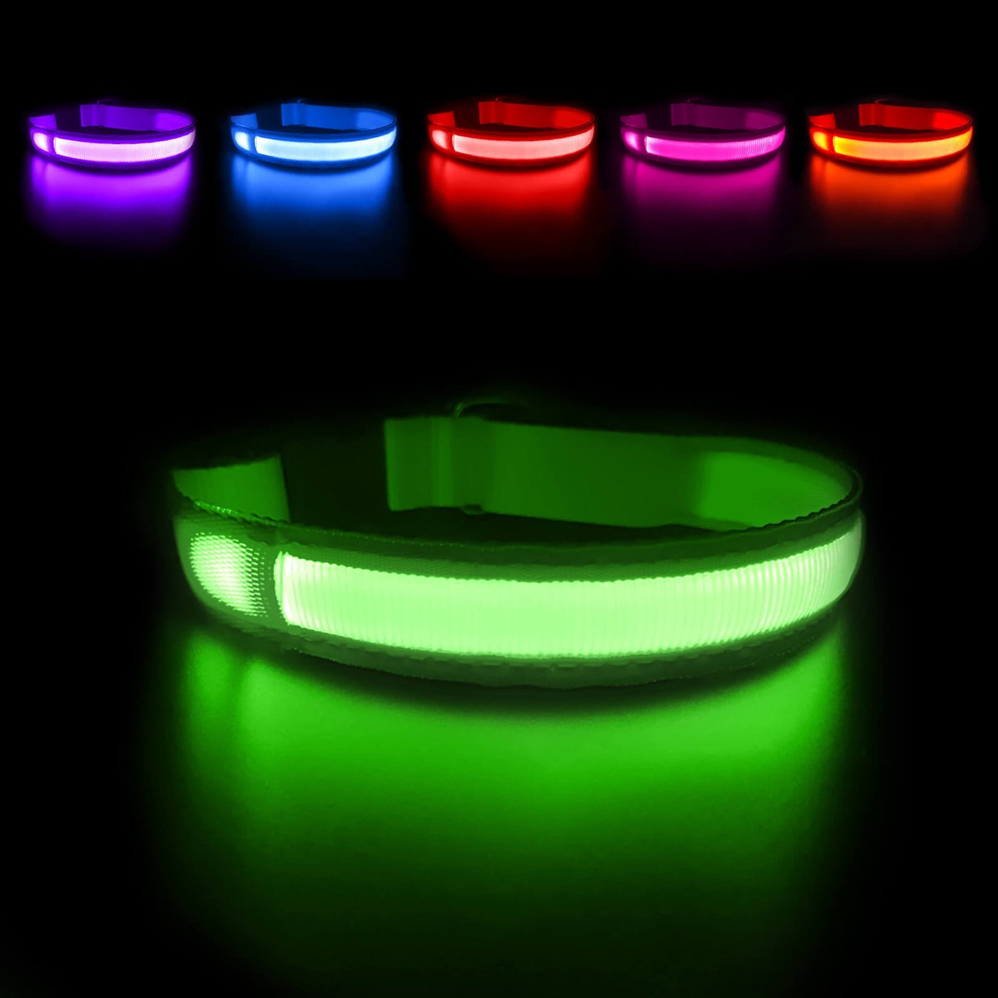 MASBRILL Rechargeable Waterproof Light-Up Dog Collar