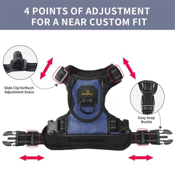 MASBRILL Reflective Dog Harness No Pull with Handle