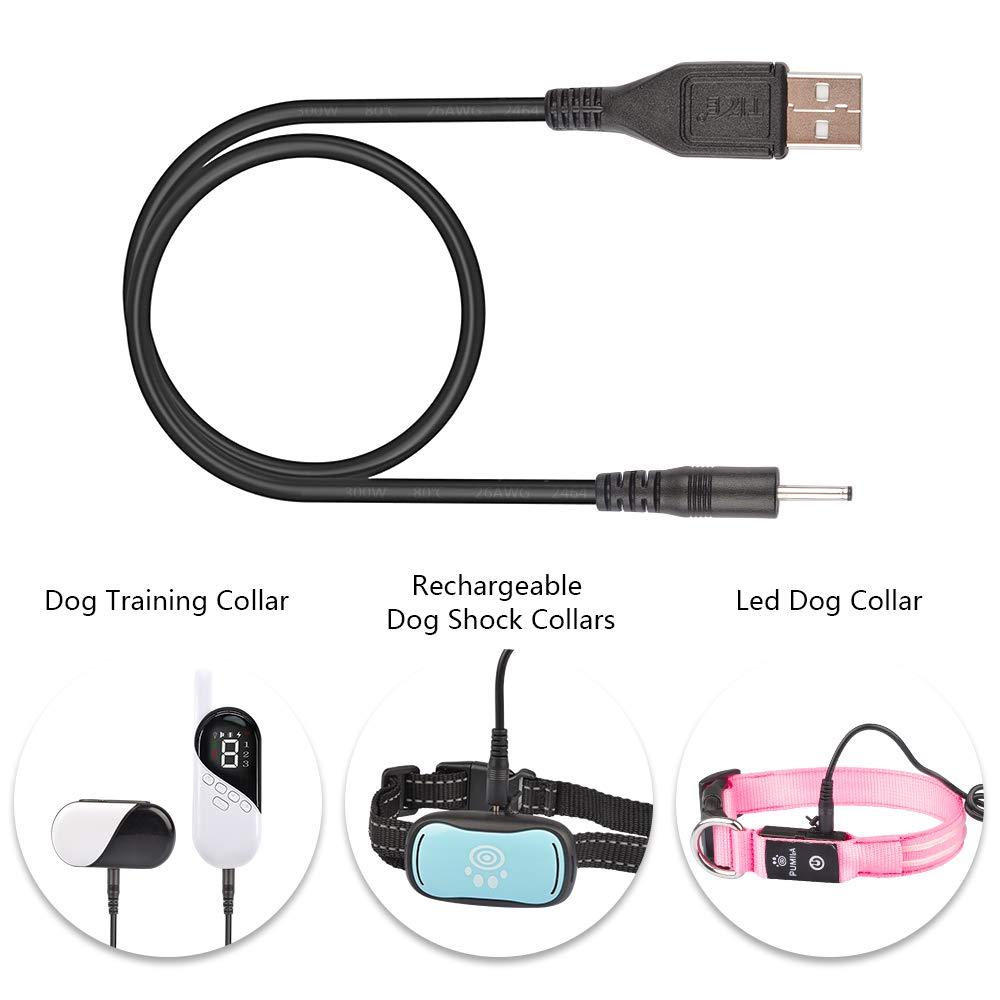 Masbrill Replacement DC Charging Cable with Charger - Rechargeable Dog Training Collar, No Barking Collar, Led Flashing Light Up Collar