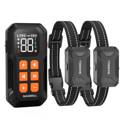 MASBRILL Wireless Dog Fence 2 in 1 Electric Fence for 3 Dogs Training Collar