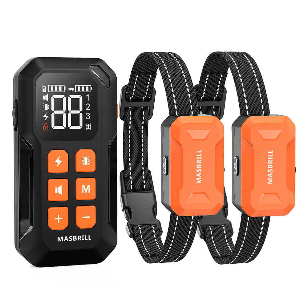 MASBRILL Wireless Dog Fence 2 in 1 Electric Fence for 3 Dogs Training Collar