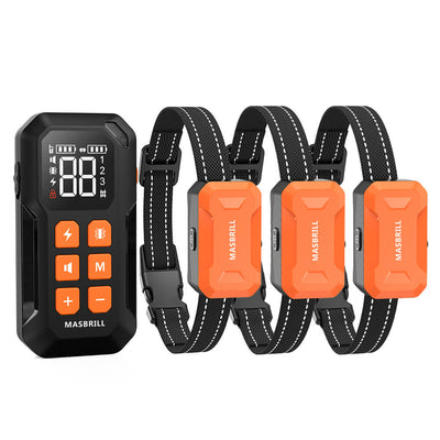 MASBRILL Wireless Dog Fence 2 in 1 Electric Fence for 3 Dogs Training Collar