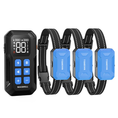 MASBRILL Wireless Dog Fence 2 in 1 Electric Fence for 3 Dogs Training Collar