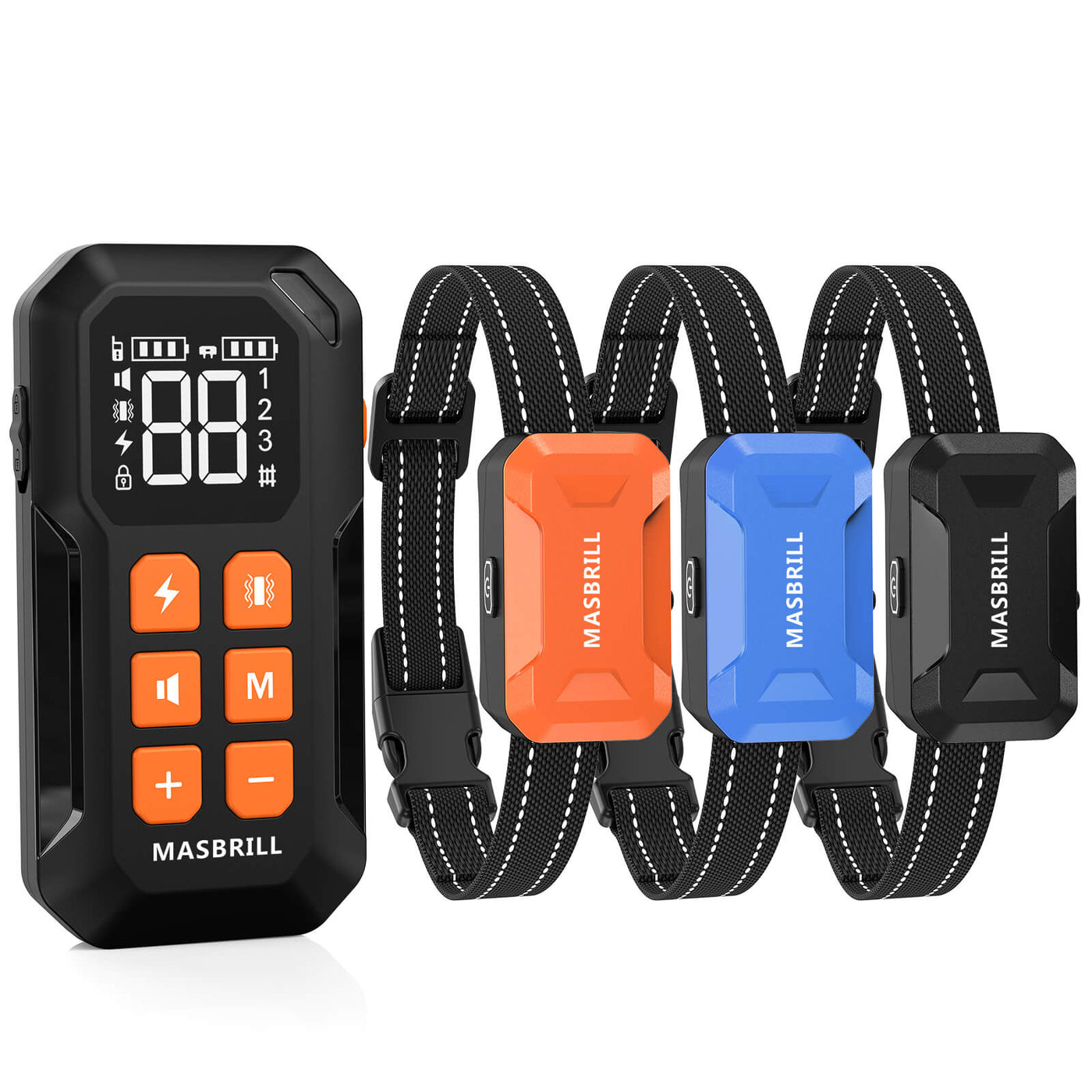 MASBRILL Wireless Dog Fence 2 in 1 Electric Fence for 3 Dogs Training Collar
