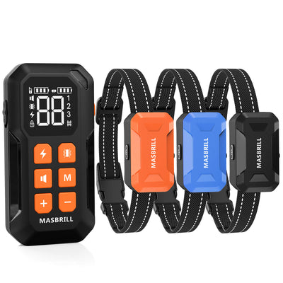 MASBRILL Wireless Dog Fence 2 in 1 Electric Fence for 3 Dogs Training Collar