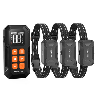 MASBRILL Wireless Dog Fence 2 in 1 Electric Fence for 3 Dogs Training Collar