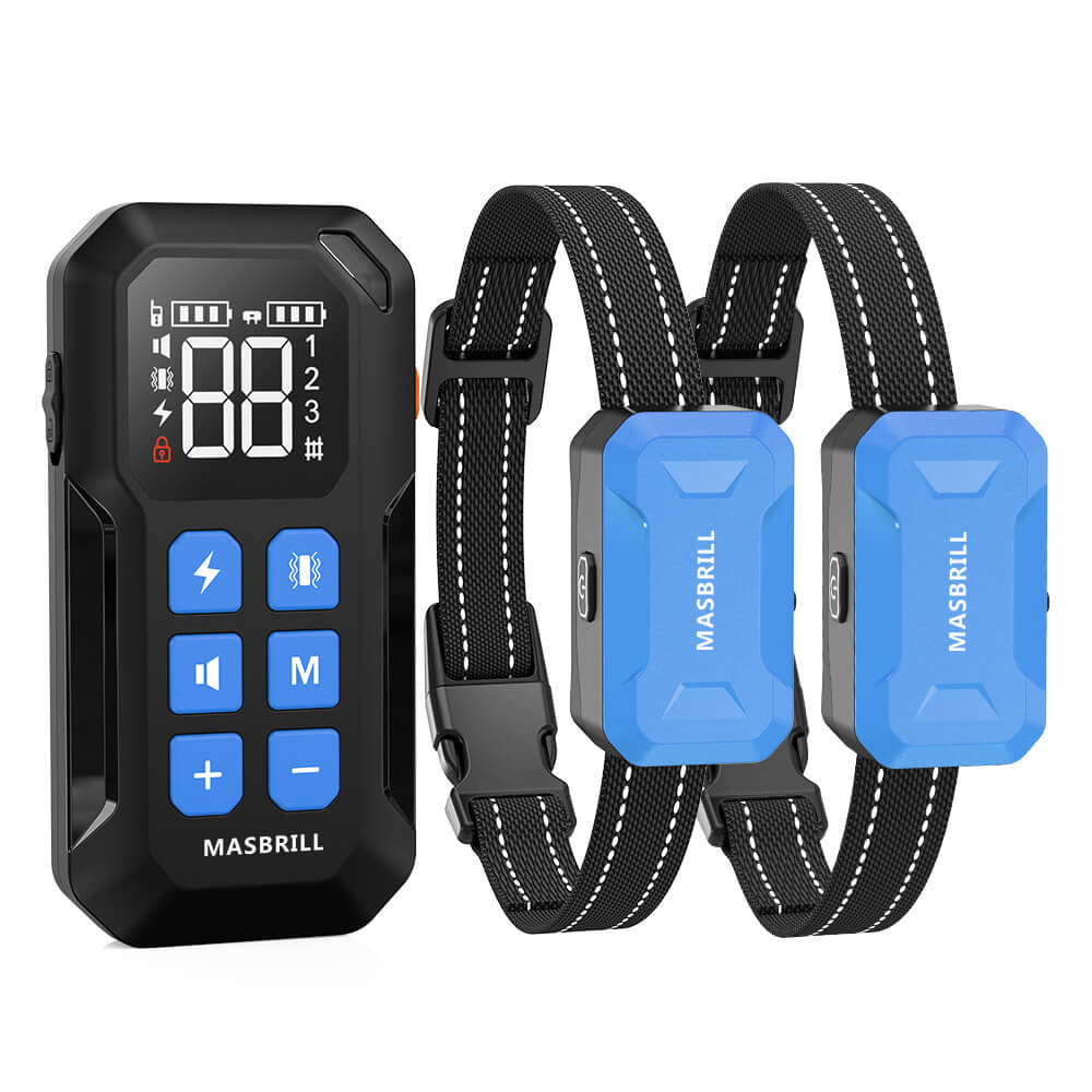 MASBRILL Wireless Dog Fence 2 in 1 Electric Fence for 3 Dogs Training Collar