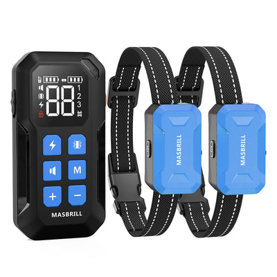 MASBRILL Wireless Dog Fence 2 in 1 Electric Fence for 3 Dogs Training Collar