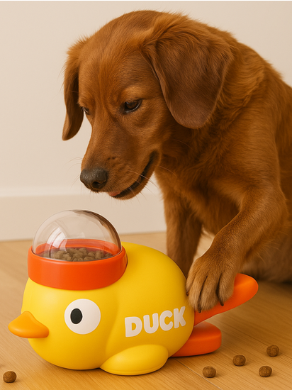 Interactive Duck-Shaped Dog Slow Feeder Puzzle Toys